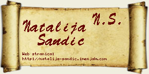 Natalija Sandić vizit kartica